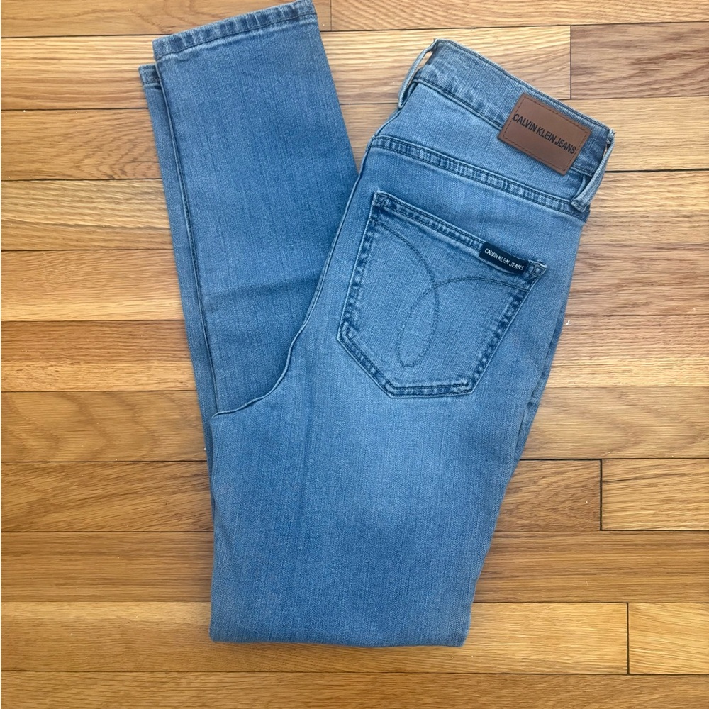 Calvin Klein High Rise Skinny Jeans Women's 6 Light Blue